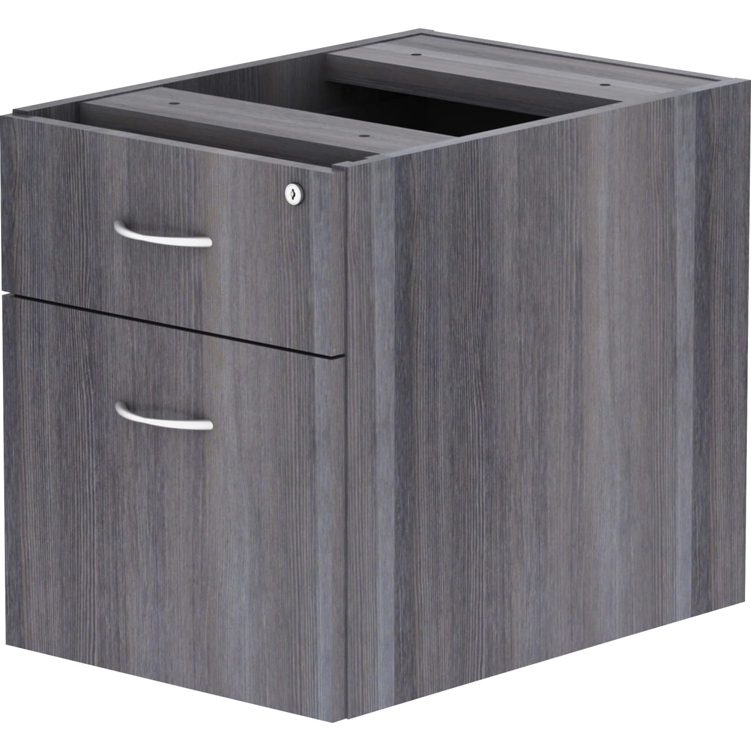 Lorell Essentials 22inD Vertical Pedestal File Cabinet With 1 Box Drawer And 1 File Drawer, Weathered Charcoal - Image 3