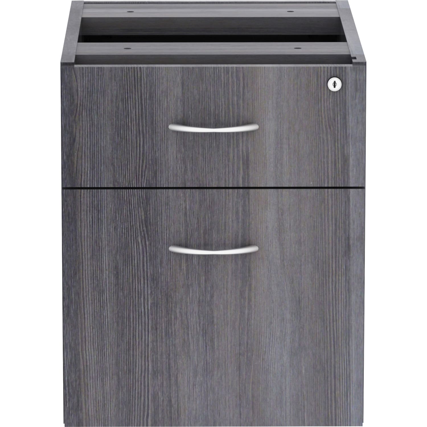 Lorell Essentials 22inD Vertical Pedestal File Cabinet With 1 Box Drawer And 1 File Drawer, Weathered Charcoal - Image 5