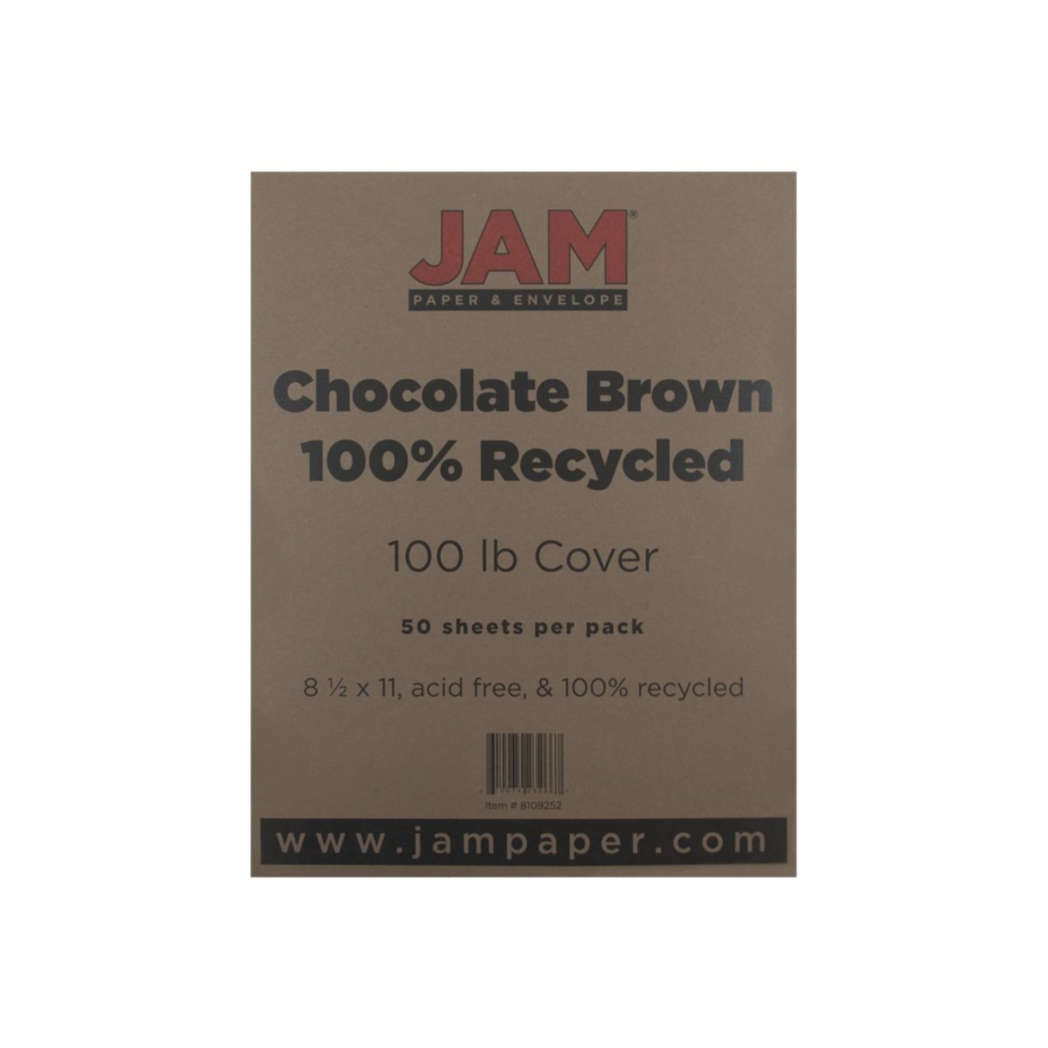 JAM Paper Card Stock, Chocolate Brown, Letter (8.5in x 11in), 100 Lb, Pack Of 50 - Image 3