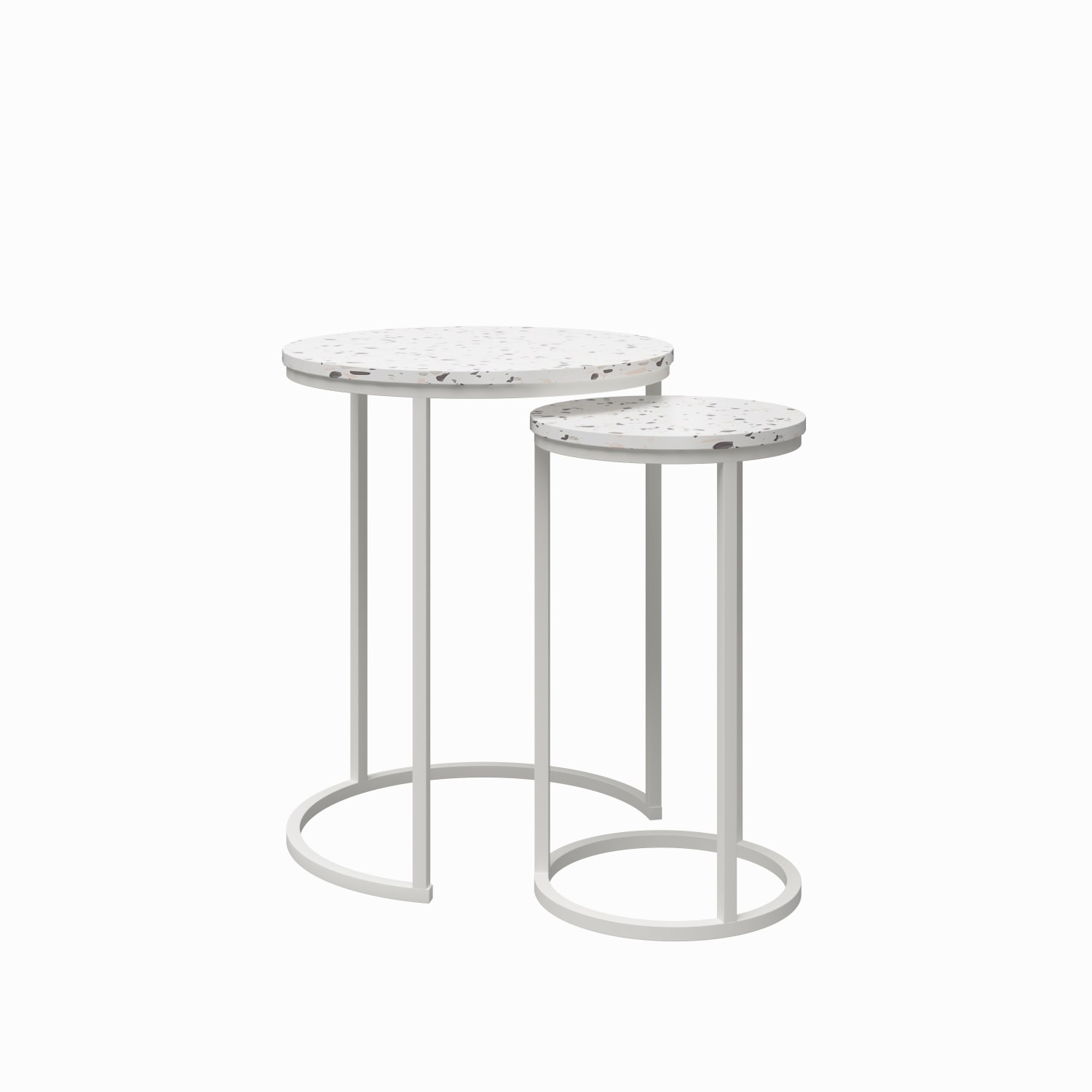 Ameriwood Home Amelia Nesting Tables, 22-13/16inH x 18-1/16inW x 18-1/16inD, White/Terrazzo, Set Of 2 Tables - Image 3