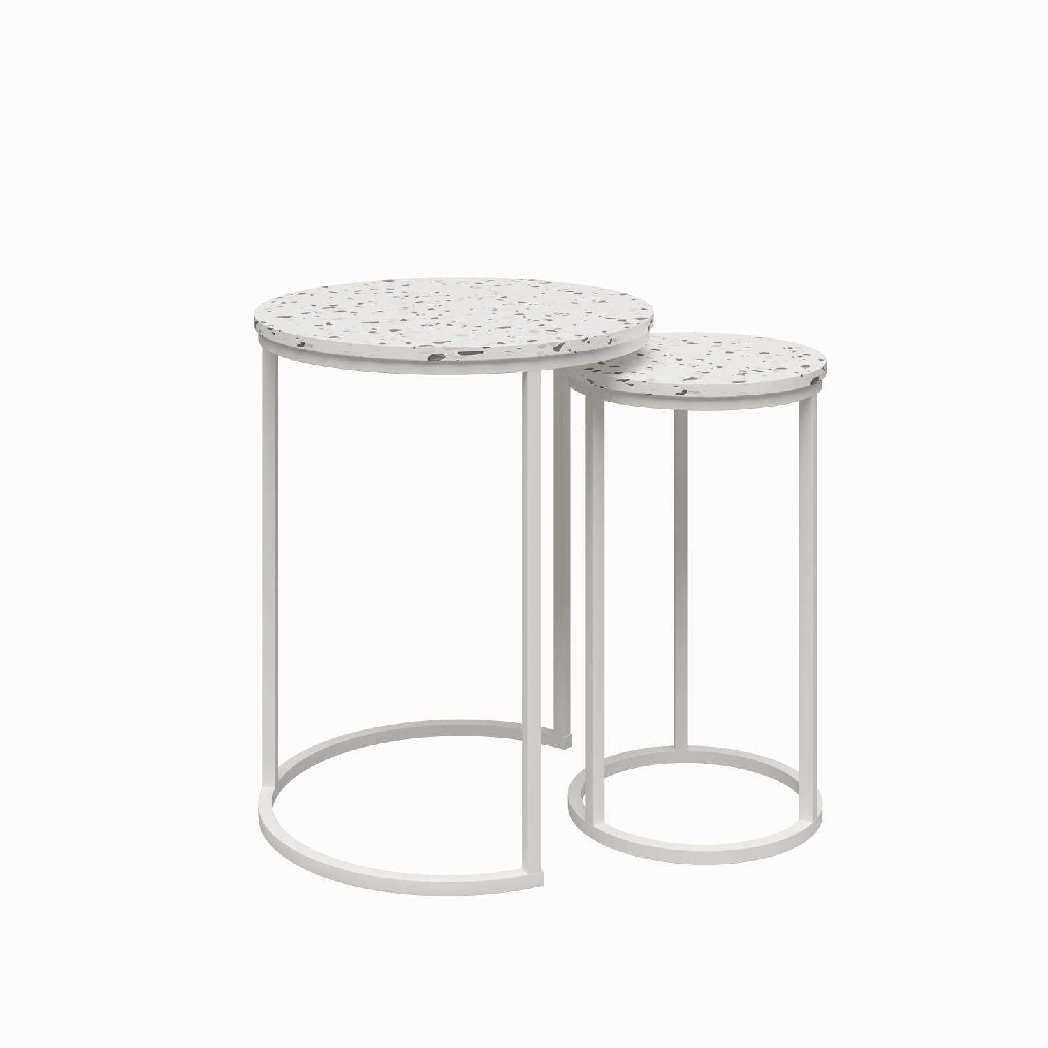 Ameriwood Home Amelia Nesting Tables, 22-13/16inH x 18-1/16inW x 18-1/16inD, White/Terrazzo, Set Of 2 Tables - Image 4