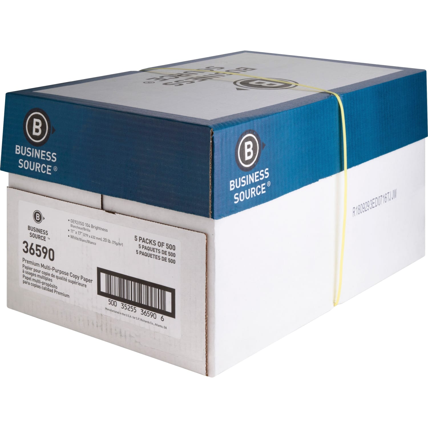 Business Source Premium Multi-Use Printer & Copy Paper, 5 Reams, White, Ledger (11in x 17in), 2500 Sheets Per Case, 20 Lb, 92 Brightness - Image 5