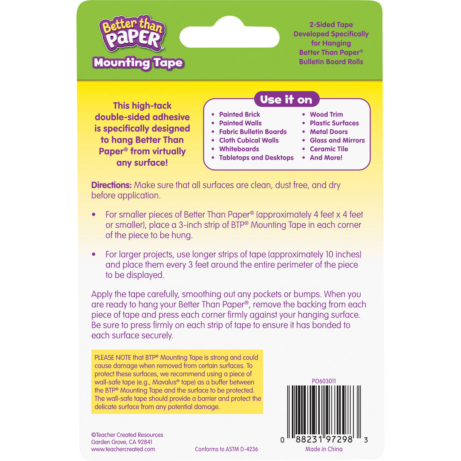 Teacher Created Resources Better Than Paper Mounting Tape, 1in x 19.6ft, 3 Rolls - Image 4