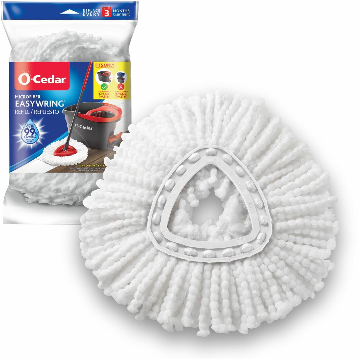 O-Cedar EasyWring Spin Mop Refill - MicroFiber - Multi - 1 Each