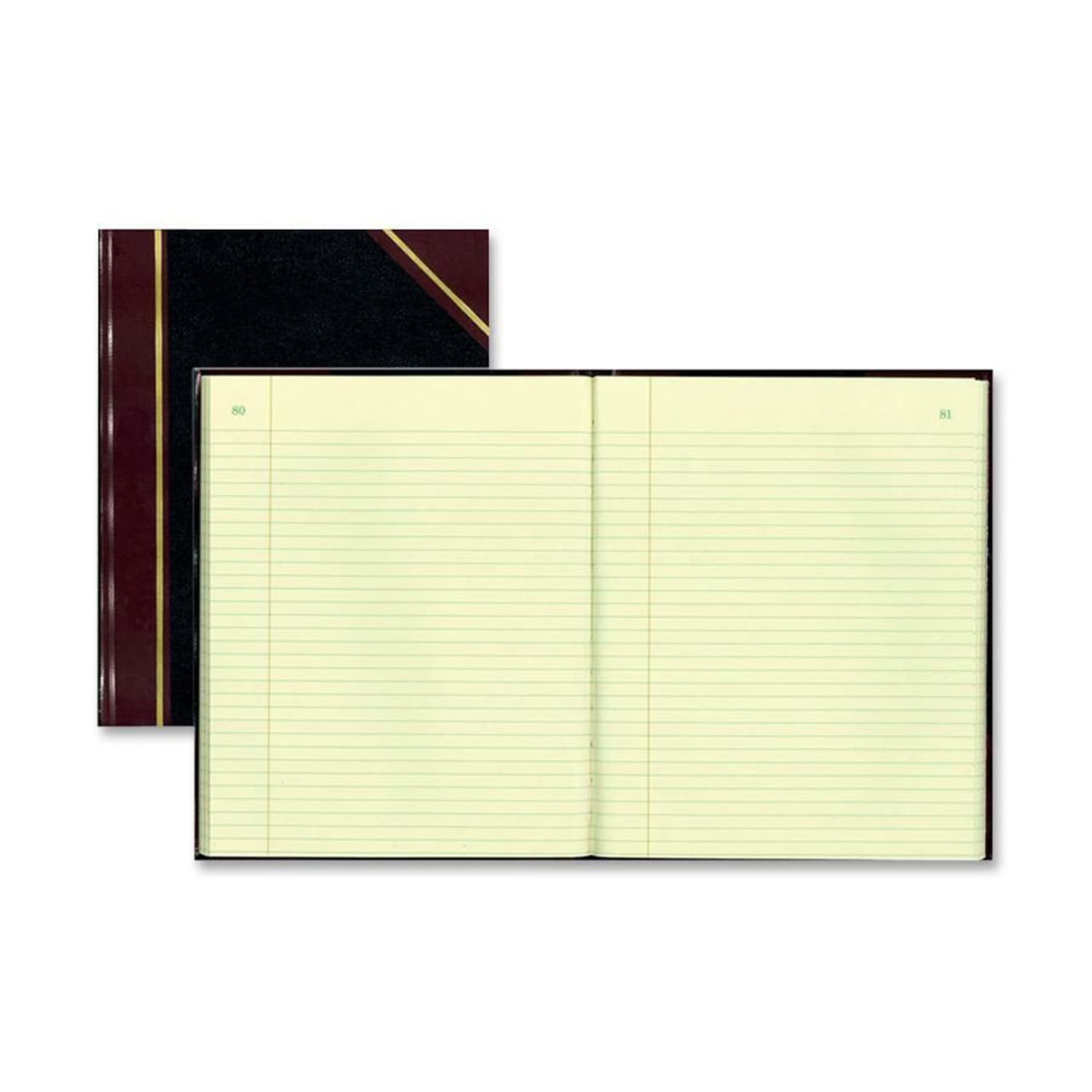 National Brand 50% Recycled Black Texhide Record Book With Margin, 8 3/8in x 10 3/8in, 300 Pages - Image 4