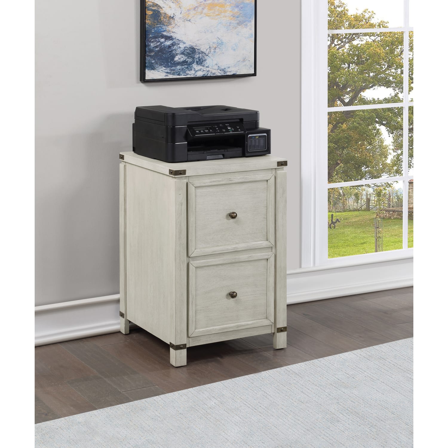 Office Star Baton Rouge 19inW x 20-3/8inD Lateral 2-Drawer File Cabinet, Champagne Oak - Image 3