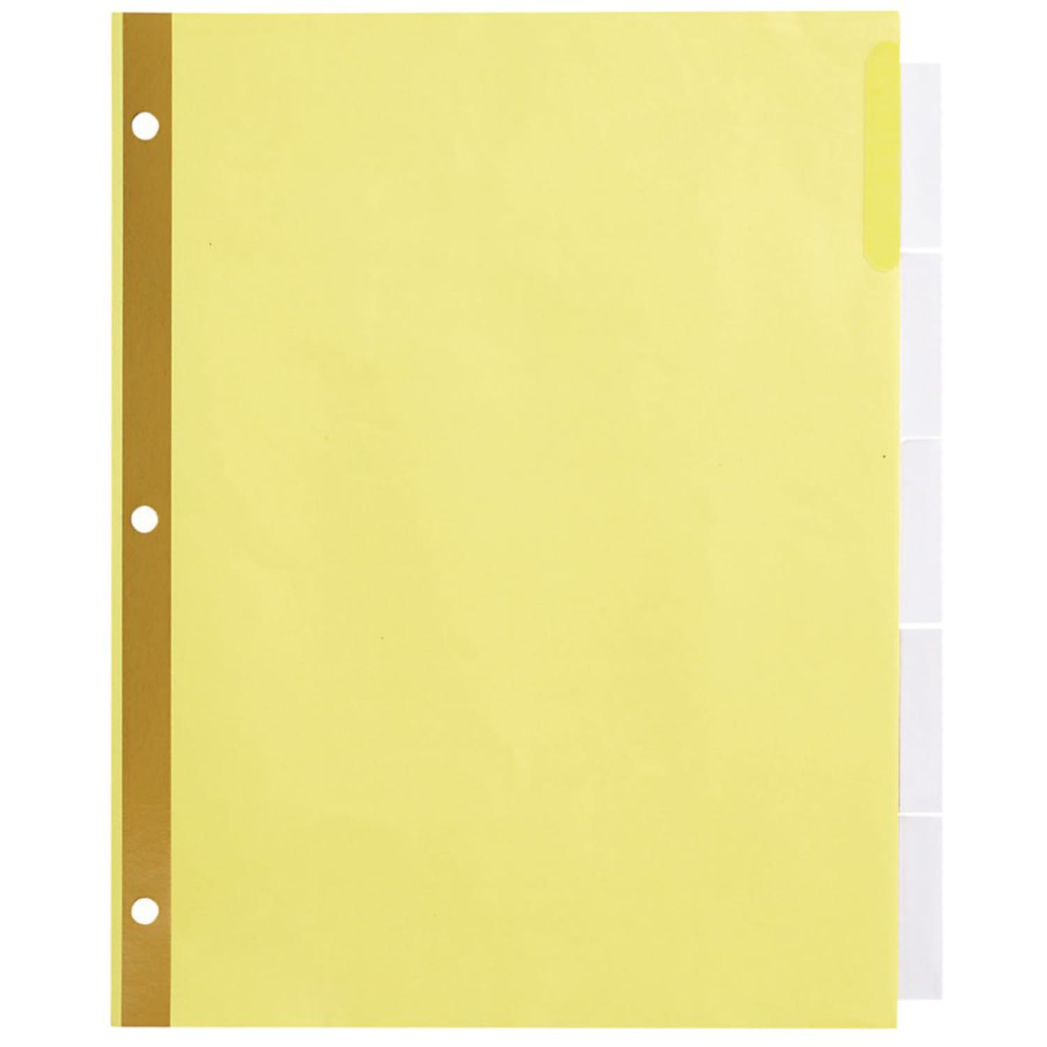 Office Depot Brand Insertable Dividers With Big Tabs, Buff, Clear Tabs, 5-Tab, Pack Of 4 Sets - Image 5