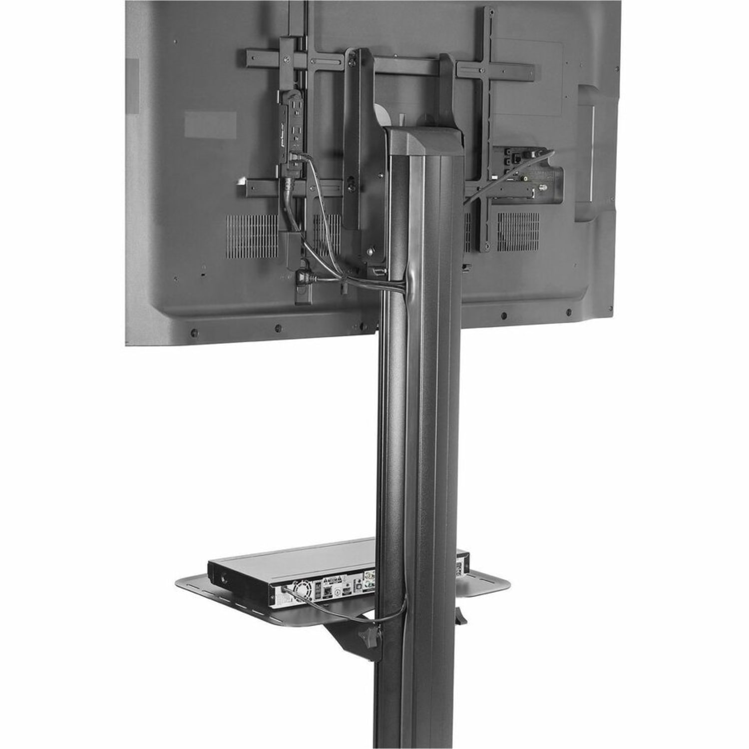 Peerless-AV SmartMount S560M Height-Adjustable Metal Flat-Panel Cart, 68 7/16inH x 35inW x 29inD, Black - Image 3