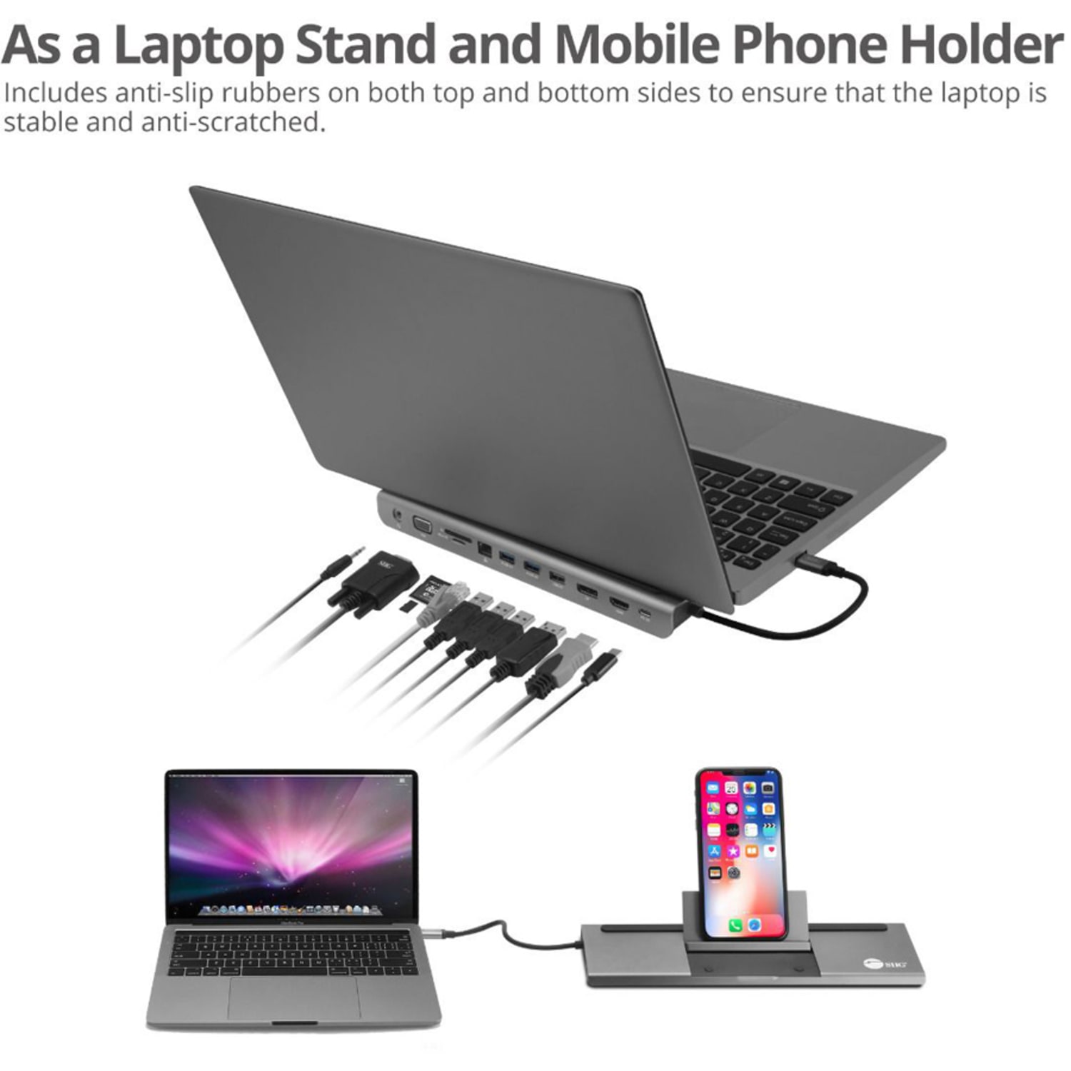 SIIG Aluminum USB-C MST Video Docking Station - Image 5