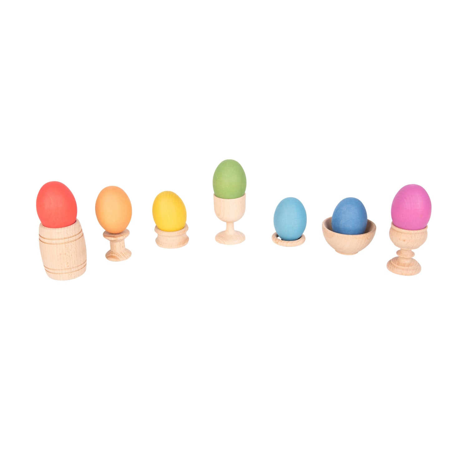 TickiT Rainbow Wooden Eggs, Set Of 7 Colors - Image 4