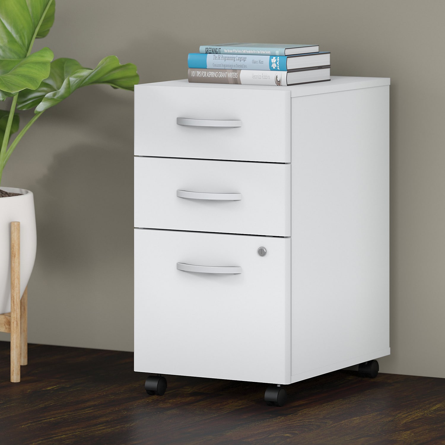 Bush Business Furniture Studio C 20-1/4inD Vertical 3-Drawer Mobile File Cabinet, White, Delivery - Image 3