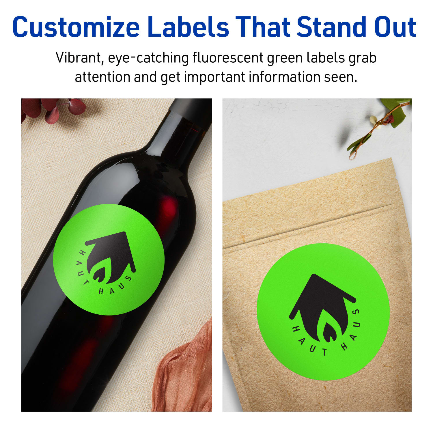 Avery Print-To-The-Edge Labels With Sure Feed Technology, 94514-NGP80, Round, 3-1/2in, Matte Neon Green, Pack of 320 - Image 4