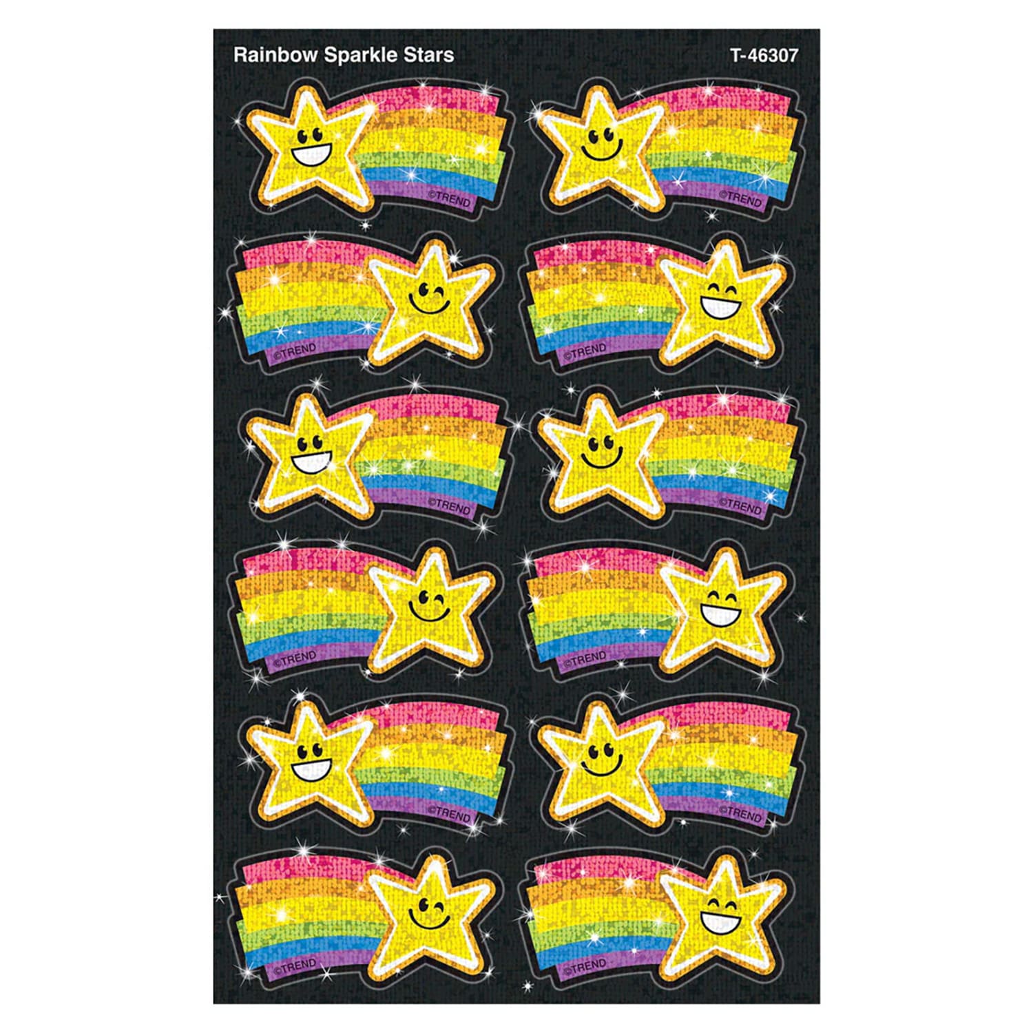 TREND Sparkle Stickers Rainbow Stars, 24 Per Pack, Set Of 6 Packs - Image 3