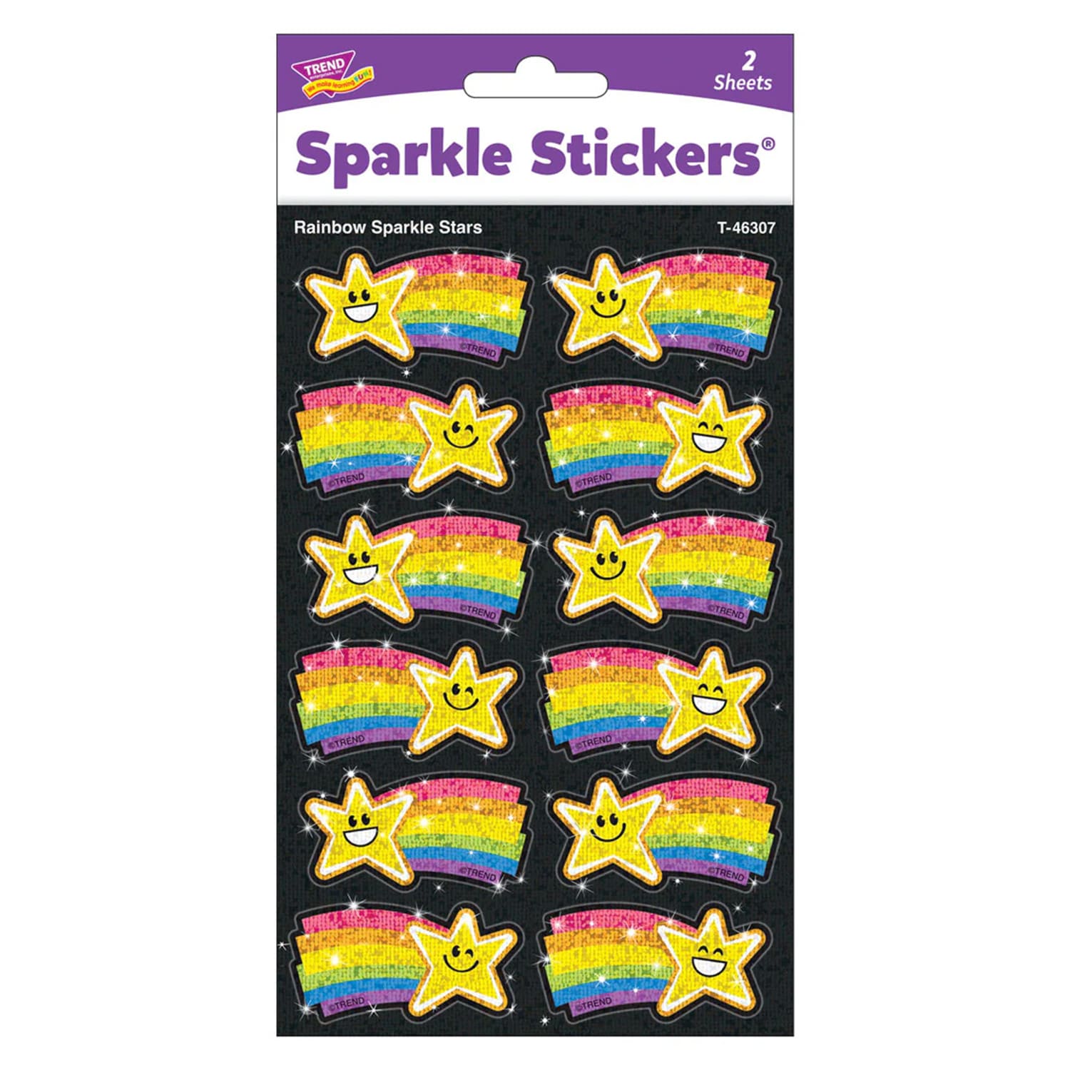 TREND Sparkle Stickers Rainbow Stars, 24 Per Pack, Set Of 6 Packs - Image 4