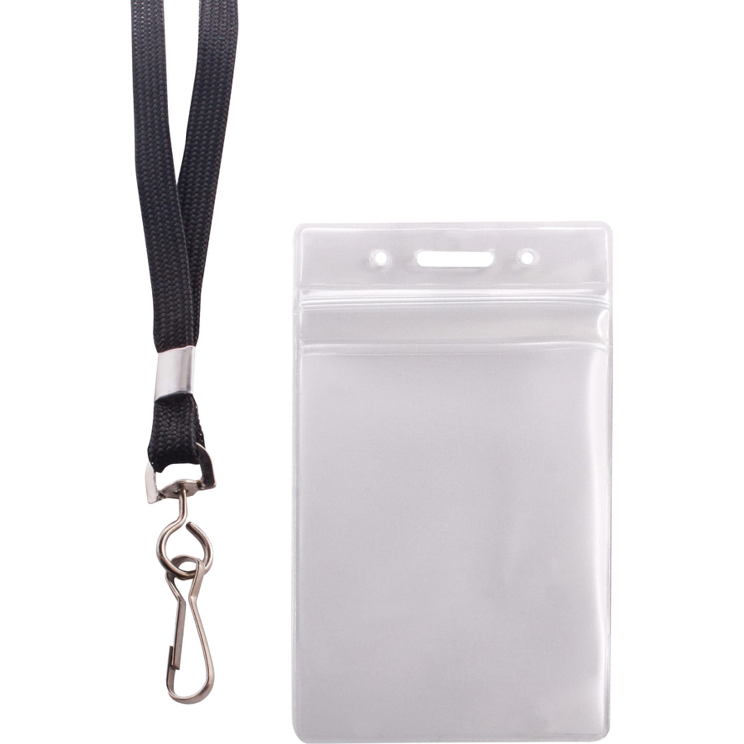 Advantus ID Holder/Lanyard Combo Pack - Support 3.75in x 2.58in Media - Vertical - Vinyl - Black/Clear - Durable - 20 / Pack - Image 3