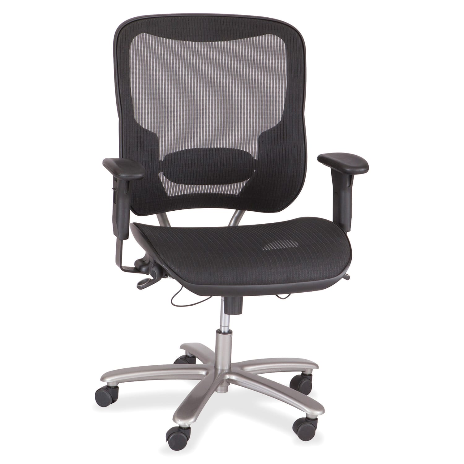 Safco Lineage Big & Tall Mesh Task Chair, Black/Silver - Image 3