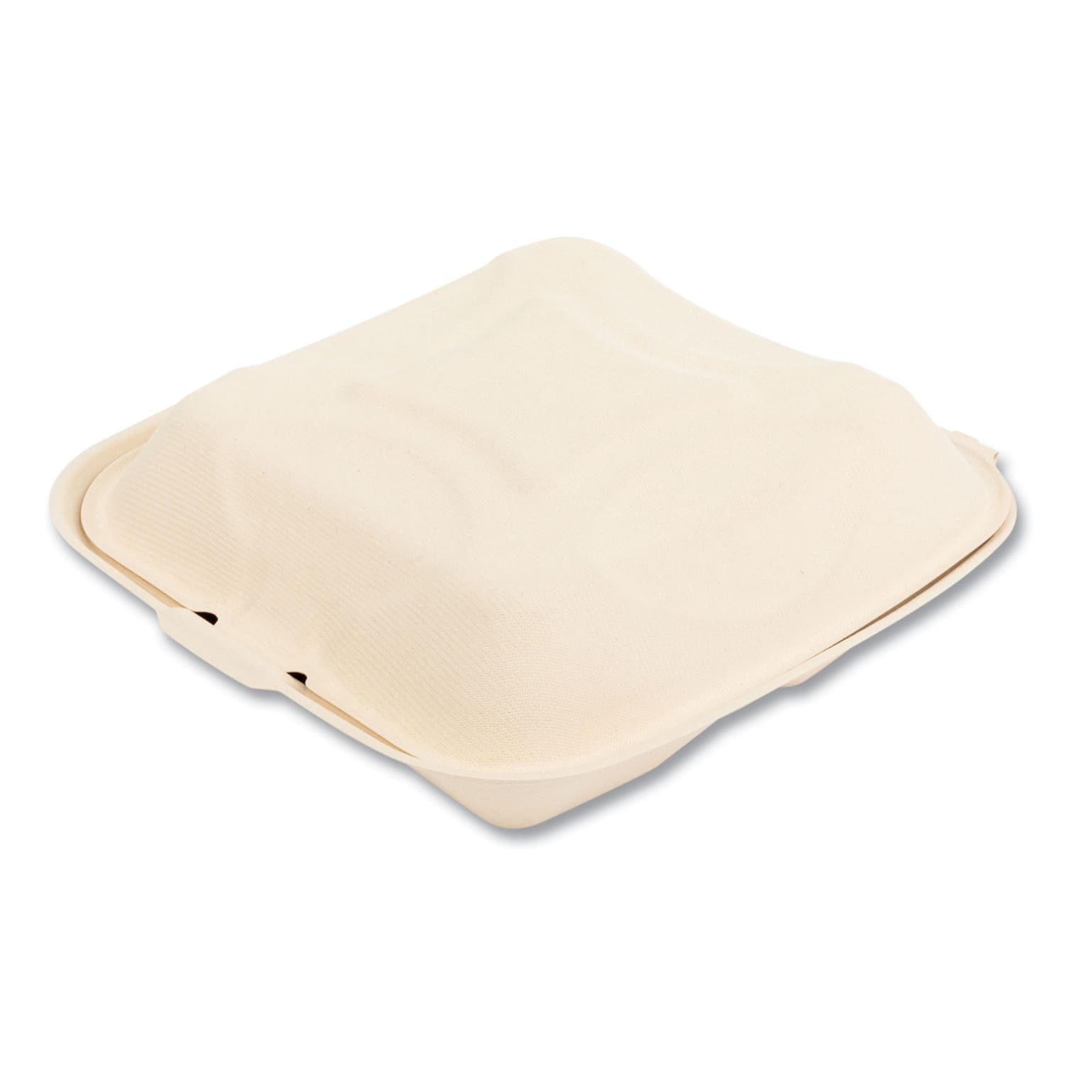 Boardwalk Bagasse Food Containers, 3-Compartment, 9inH x 9inW x 3-1/4inD, Tan, Carton Of 200 Containers - Image 4