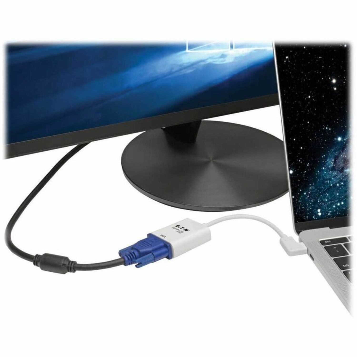 Eaton Tripp Lite Series USB-C to VGA Adapter with Alternate Mode - DP 1.2, Right-Angle USB-C - 5.98in USB/VGA Video Cable  - U44406NVGARA - Image 3