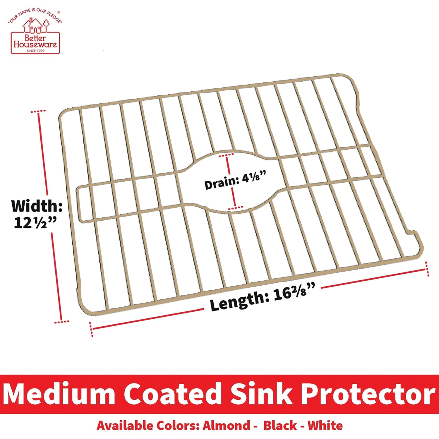 Better Houseware Medium Sink Protector, 1inH x 12-5/8inW x 16-1/4inD, Almond - Image 3