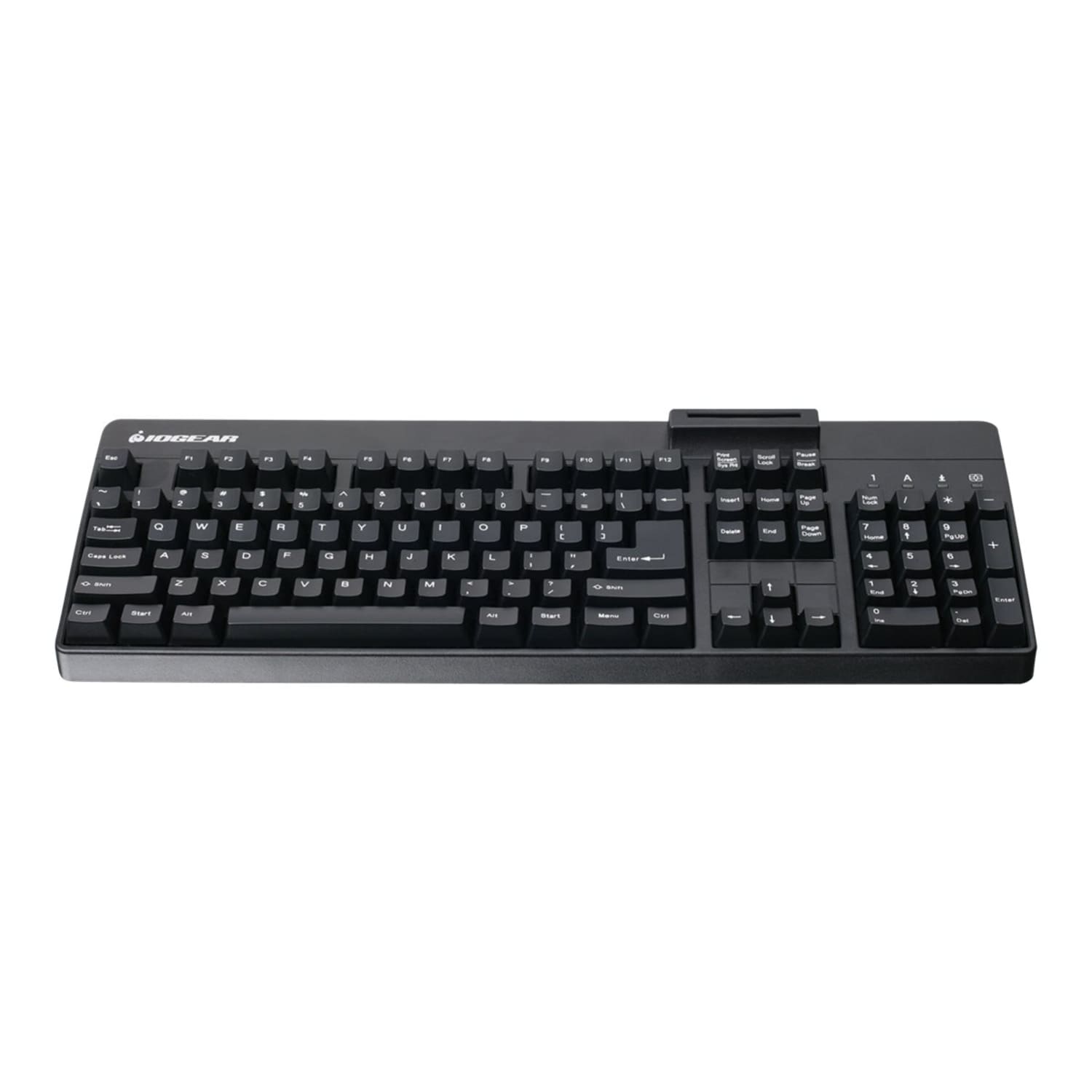 IOGEAR Integrated Keyboard/CAC Reader -USB 2.0 Type A Interface - 104 Key(s) - GKBSR202TAA