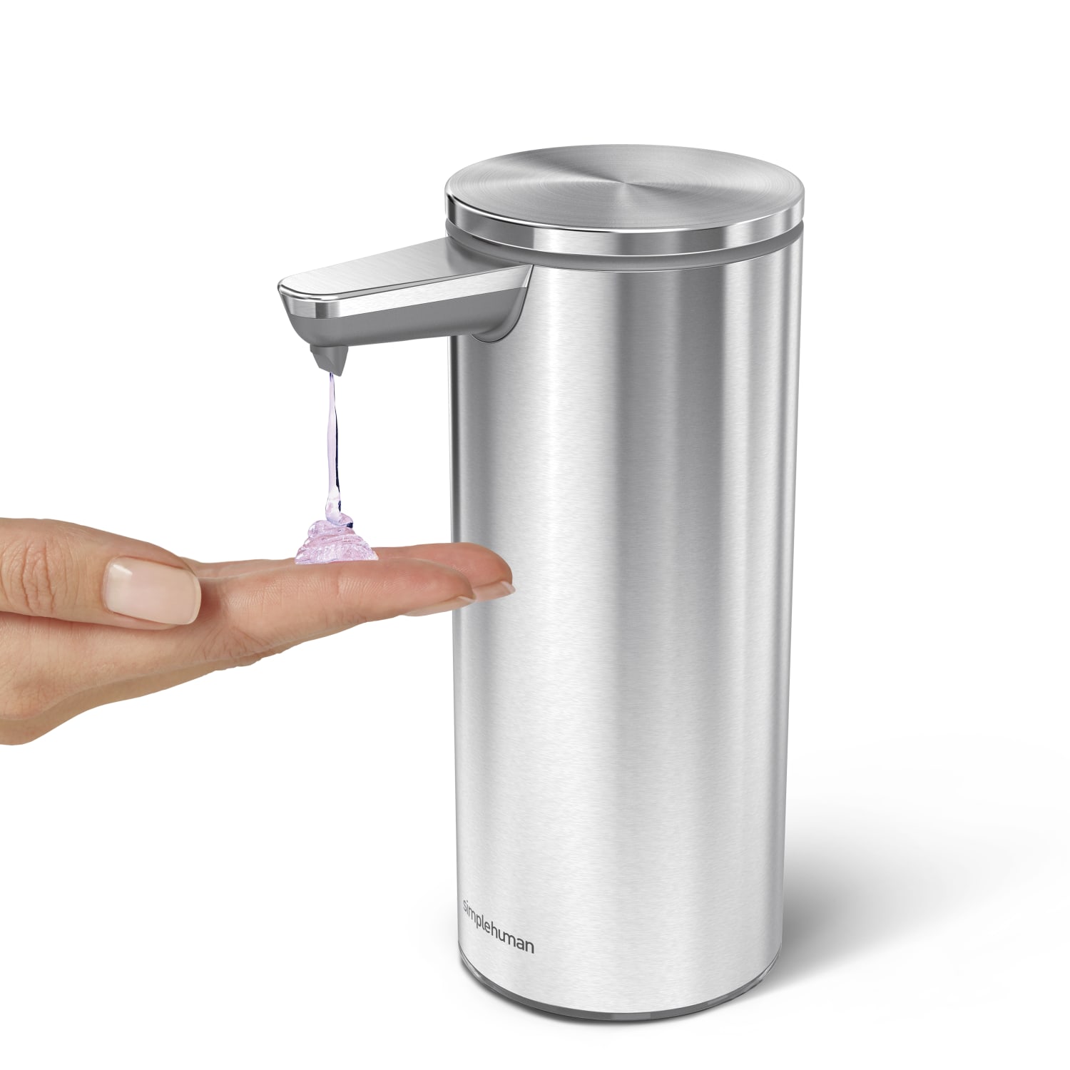 simplehuman Touch-Free Rechargeable Sensor Liquid Soap and Hand Sanitizer Dispenser, 9 Oz, Brushed - Image 3