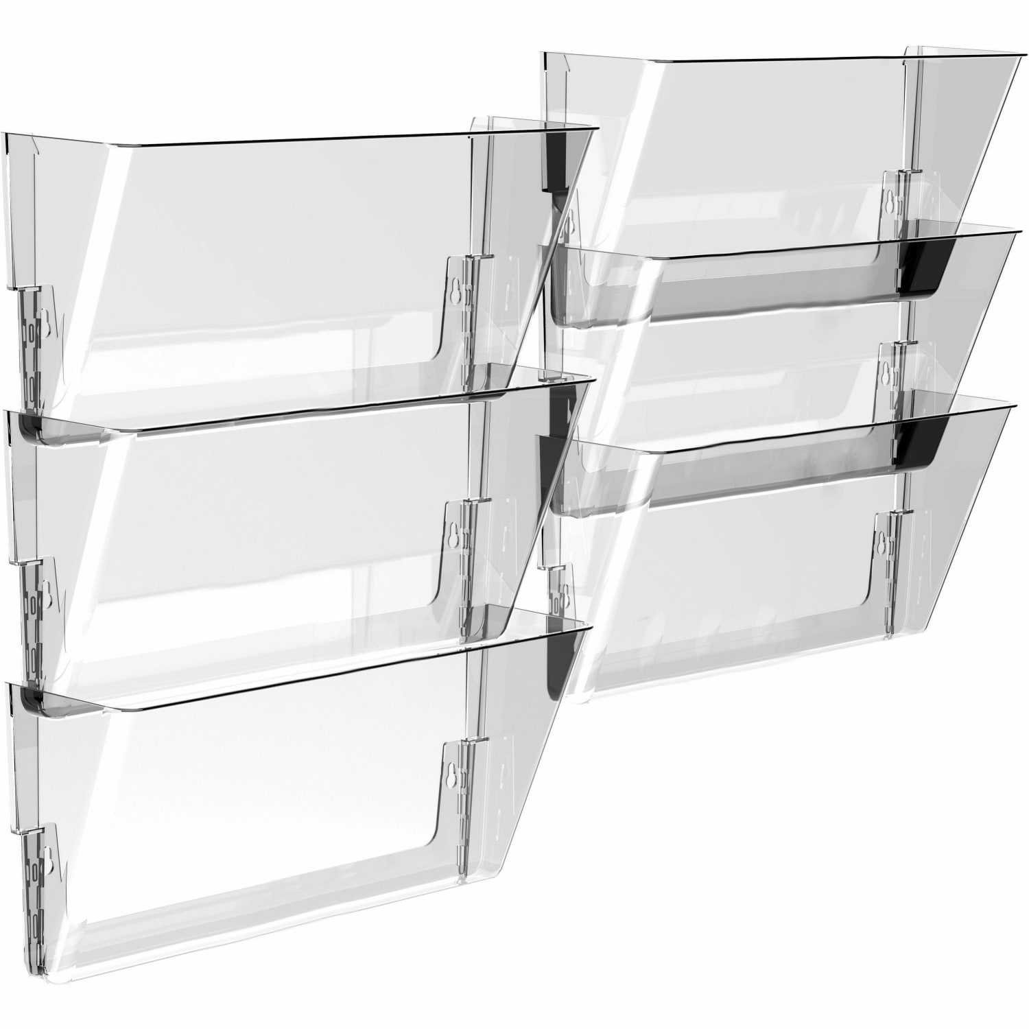 Storex Stacking Legal Size Wall Pocket, 7inH x 16inW x 4inD, Clear - Image 3