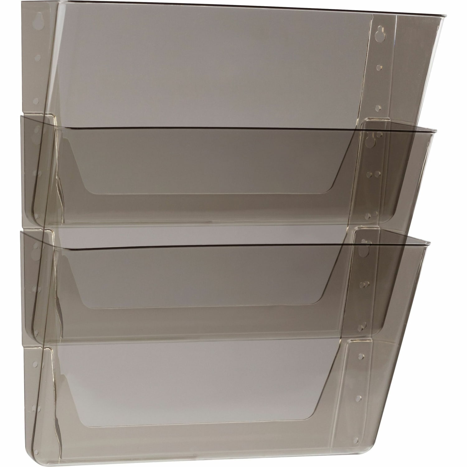 Storex Stacking Letter Size Wall Pockets, 7inH x 16inW x 4inD, Smoke, Pack Of 3 Wall Pockets - Image 4