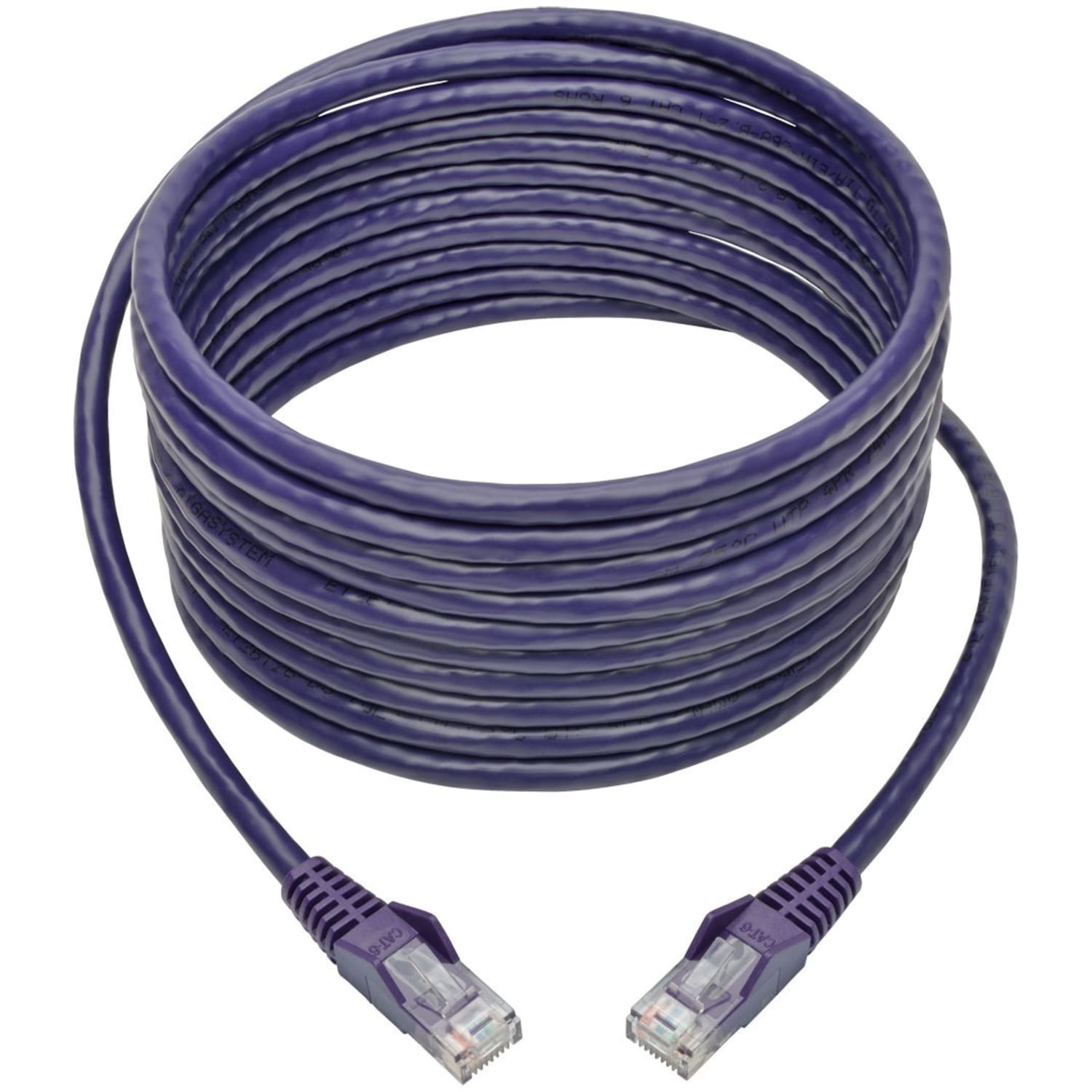 Eaton Tripp Lite Series Cat6 Gigabit Snagless Molded (UTP) Ethernet Cable (RJ45 M/M), PoE, Purple, 20 ft. (6.09 m) - N201020PU - Image 3