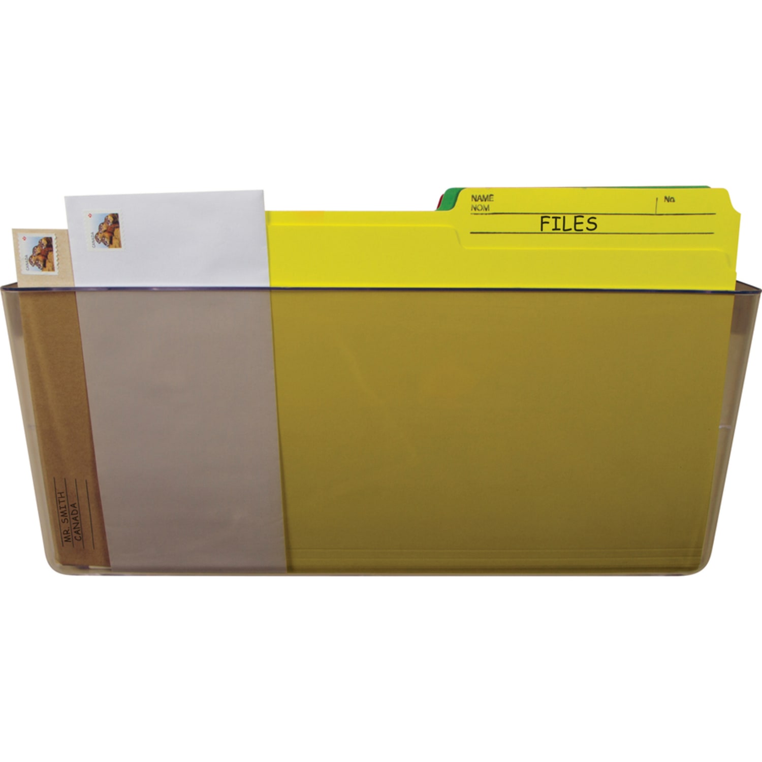 Storex Plastic Stacking Wall Pockets, 7inH x 4inW x 13inD, Smoke, Pack Of 7 Wall Pockets - Image 4