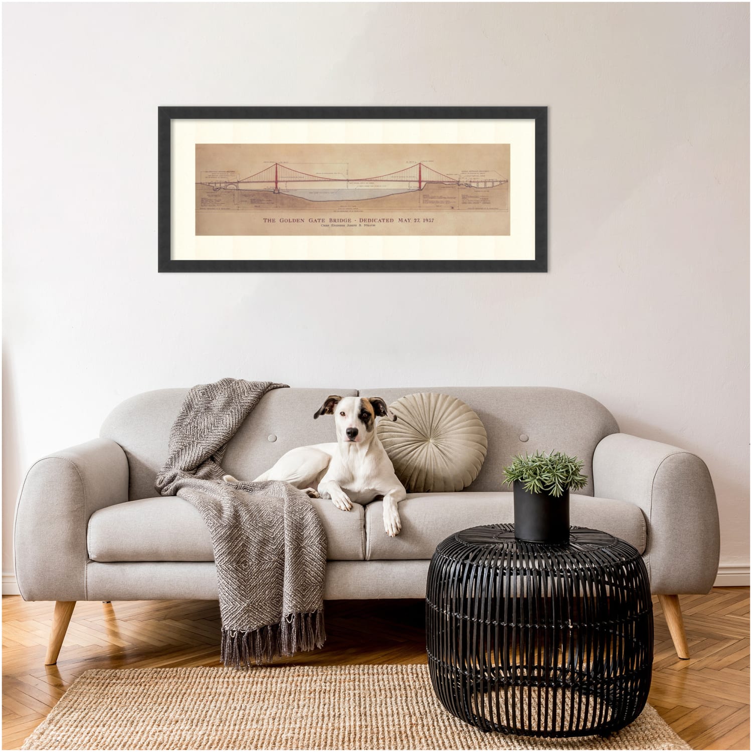 Amanti Art Golden Gate Bridge by Craig S. Holmes Wood Framed Wall Art Print, 17inH x 40inW, Black - Image 5