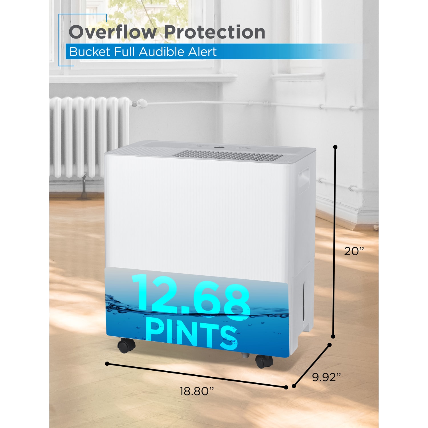 BLACK+DECKER Portable Dehumidifier, 50 Pint, Up To 4,500 Sq. Ft. Coverage, 12.68-Pint Bucket, White, Total Quantity 1 - Image 5