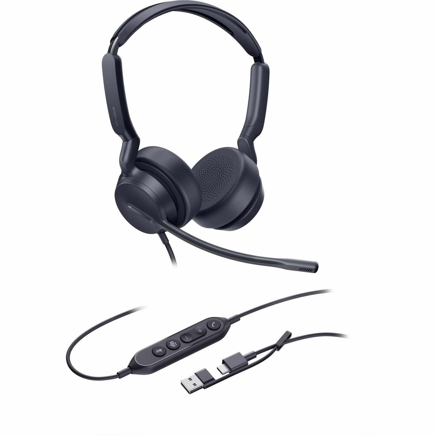 Yealink UH42 Wired Headset, Stereo, 20 Hz to 20 kHz, Over-the-head, On-ear, Binaural, Supra-aural, 1.97ft Cable - Image 3