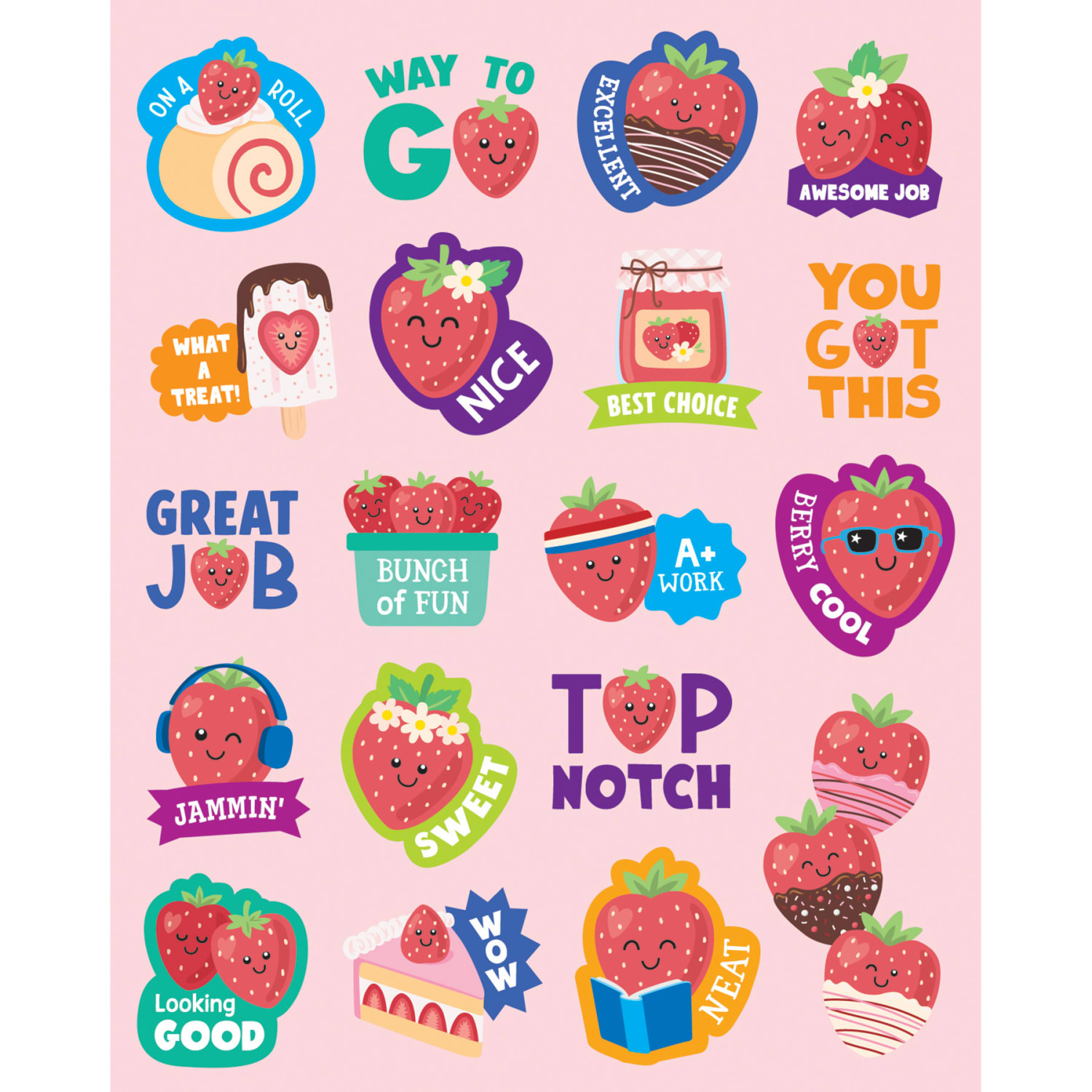 Teacher Created Resources Smelly Stickers, Strawberry, 114 Per Pack, Set Of 6 Packs - Image 3