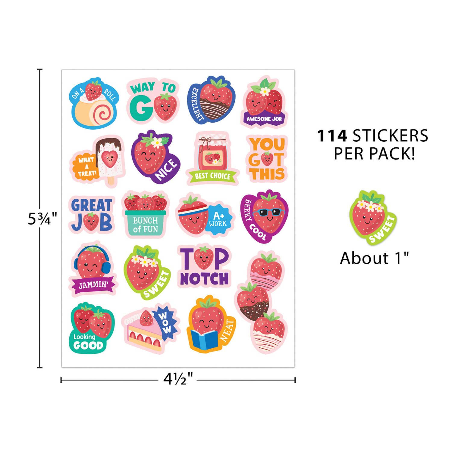 Teacher Created Resources Smelly Stickers, Strawberry, 114 Per Pack, Set Of 6 Packs - Image 4