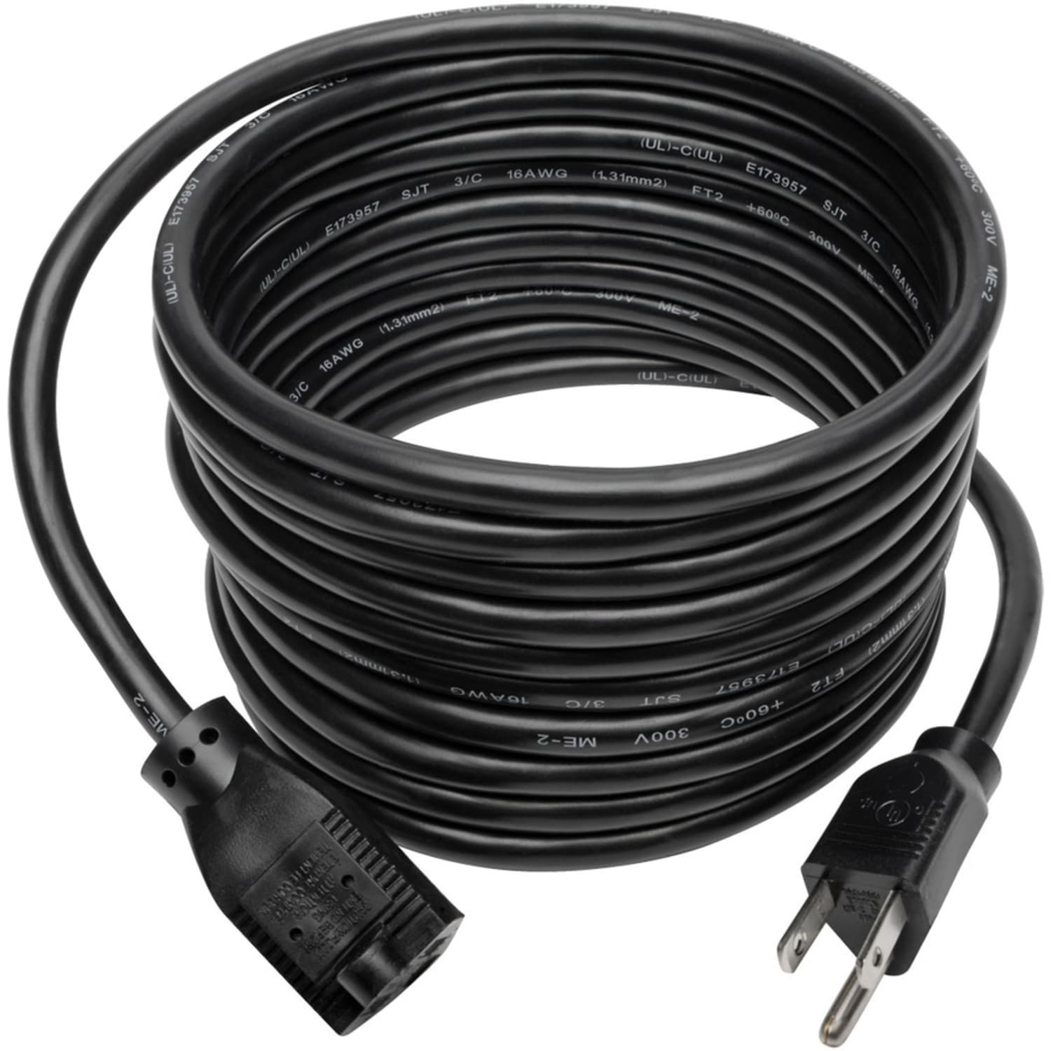 Eaton Tripp Lite Series Power Extension Cord, NEMA 5-15P to NEMA 5-15R - 13A, 120V, 16 AWG, 15 ft. (4.57 m), Black - P02401513A - Image 3