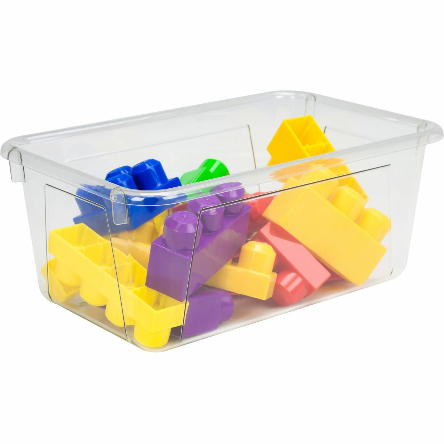 Storex Plastic Cubby Bins, Small Size, 5 2/8in x 7 13/16in x 12 2/16in, Crystal Clear, Carton Of 5 - Image 3