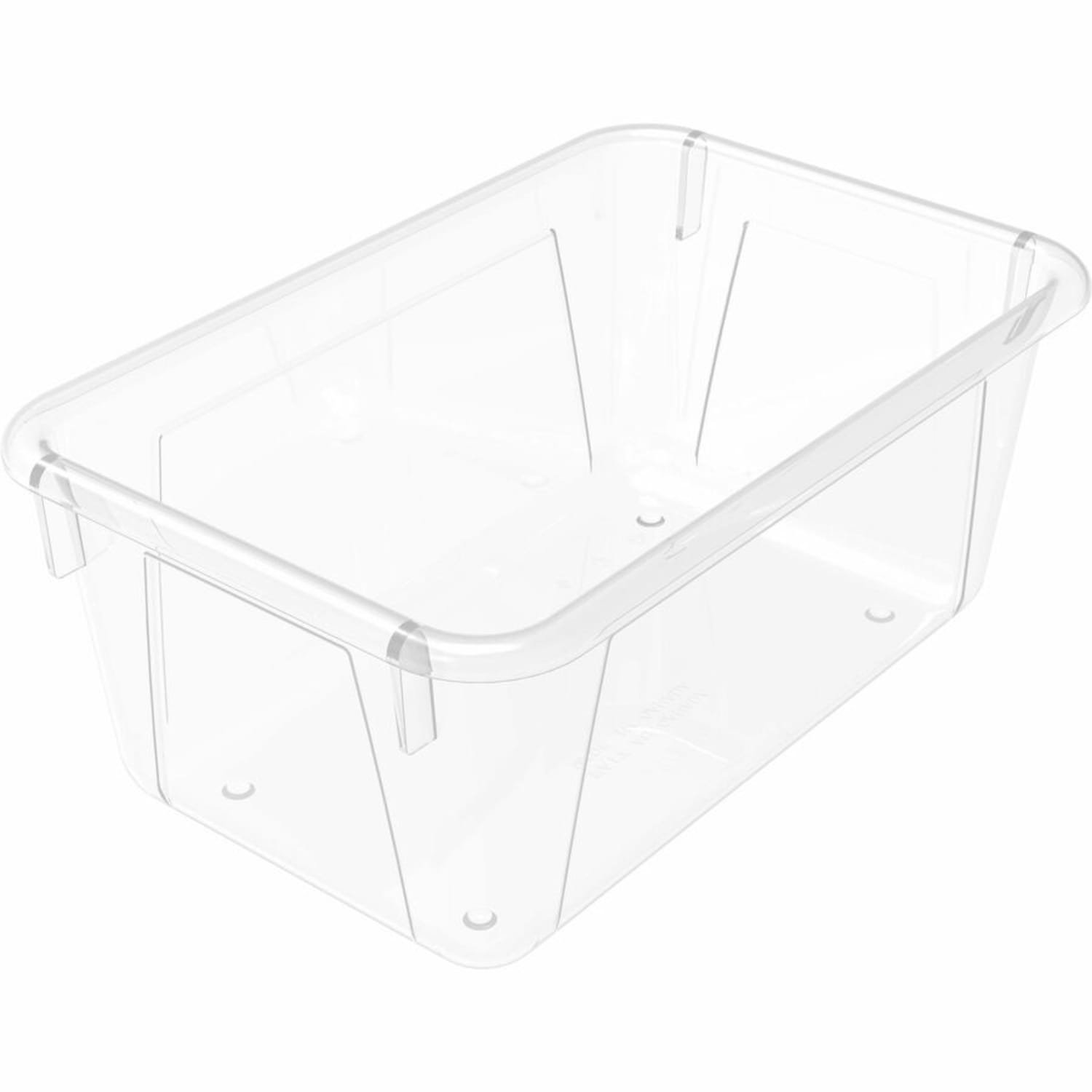 Storex Plastic Cubby Bins, Small Size, 5 2/8in x 7 13/16in x 12 2/16in, Crystal Clear, Carton Of 5 - Image 4