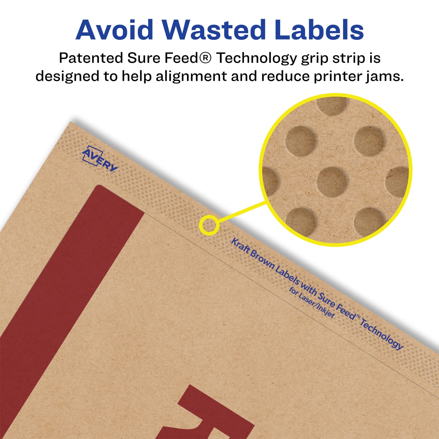 Avery Kraft Permanent Labels With Sure Feed, 94264-KMP25, Rectangle, 10in x 7-1/2in, Brown, Pack Of 25 - Image 5