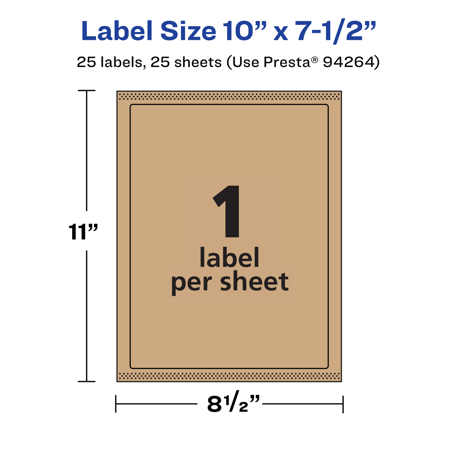 Avery Kraft Permanent Labels With Sure Feed, 94264-KMP25, Rectangle, 10in x 7-1/2in, Brown, Pack Of 25 - Image 6