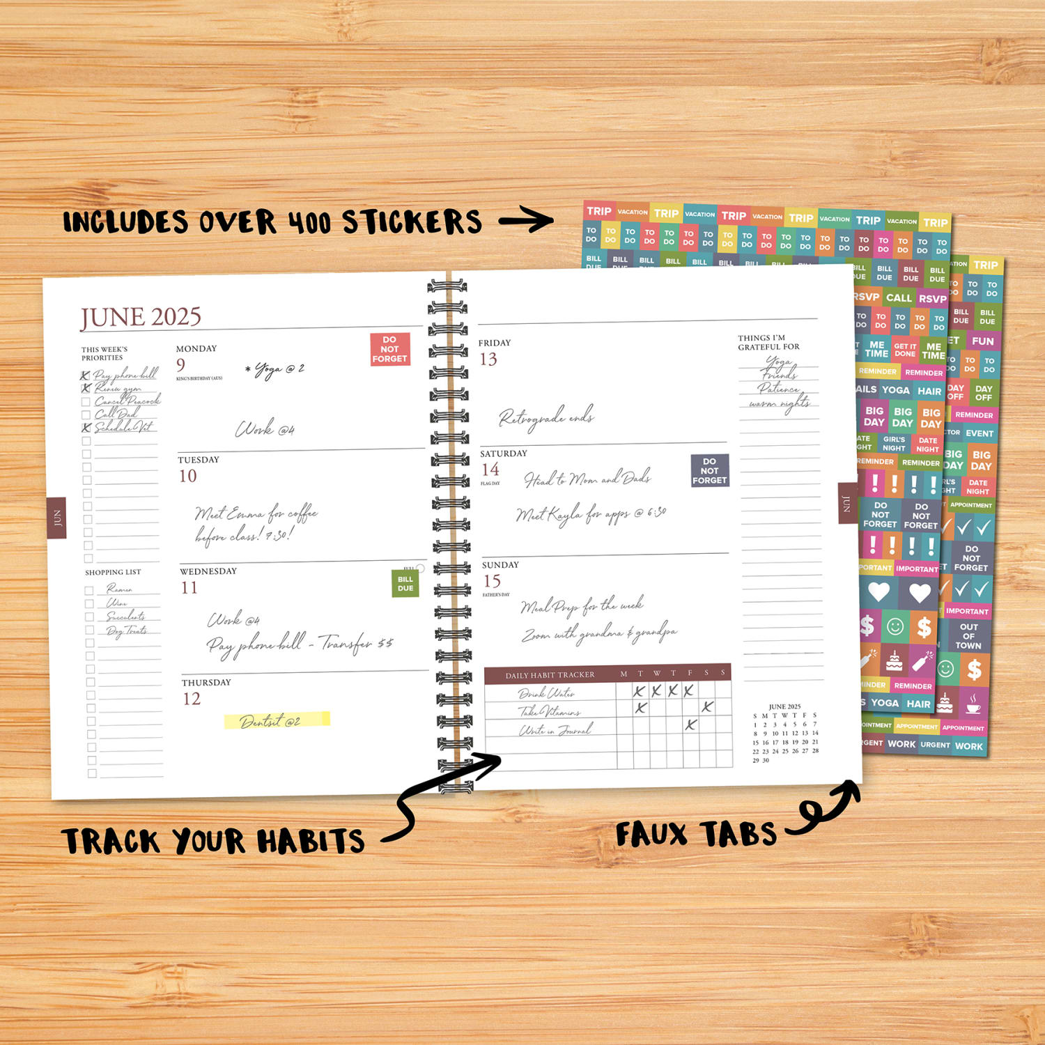 2025 Willow Creek Press Weekly/Monthly Softcover Planner, 8-1/2in x 11in, Planning Era (Pink), January To December, 48696 - Image 3