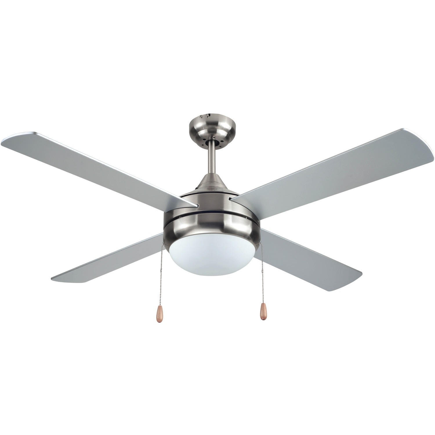 Black+Decker BCF5252 52-Inch 4-Bladed Pull Chain Brushed Nickel Ceiling Fan - 4 Blades - 52in Diameter - BCF5252