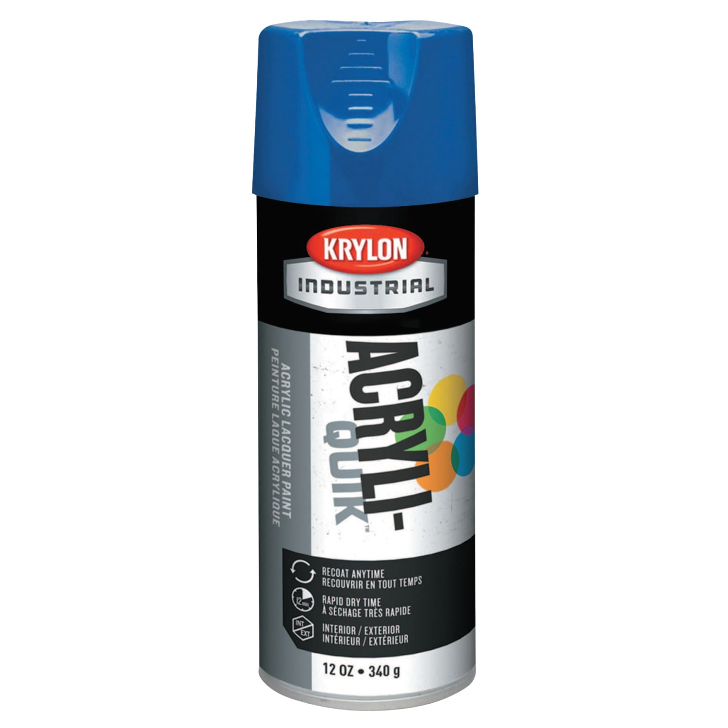 Krylon Interior/Exterior Industrial Maintenance Paint, 12 Oz Aerosol Can, True Blue, Pack of 6 Cans
