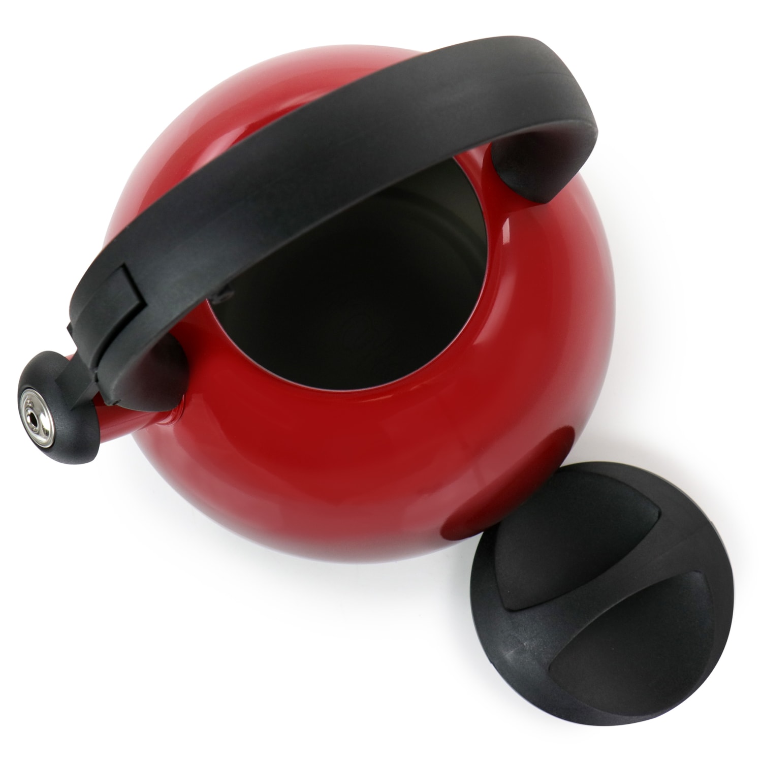 Mr. Coffee Sanborn 2.6-Quart Stainless Steel Whistling Tea Kettle, Red - Image 5