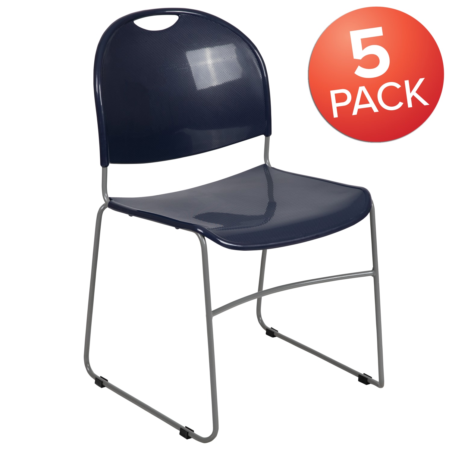 Flash Furniture HERCULES Series Ultra Compact Stack Chairs Blue Set Of 5 Chairs PopularChairscom