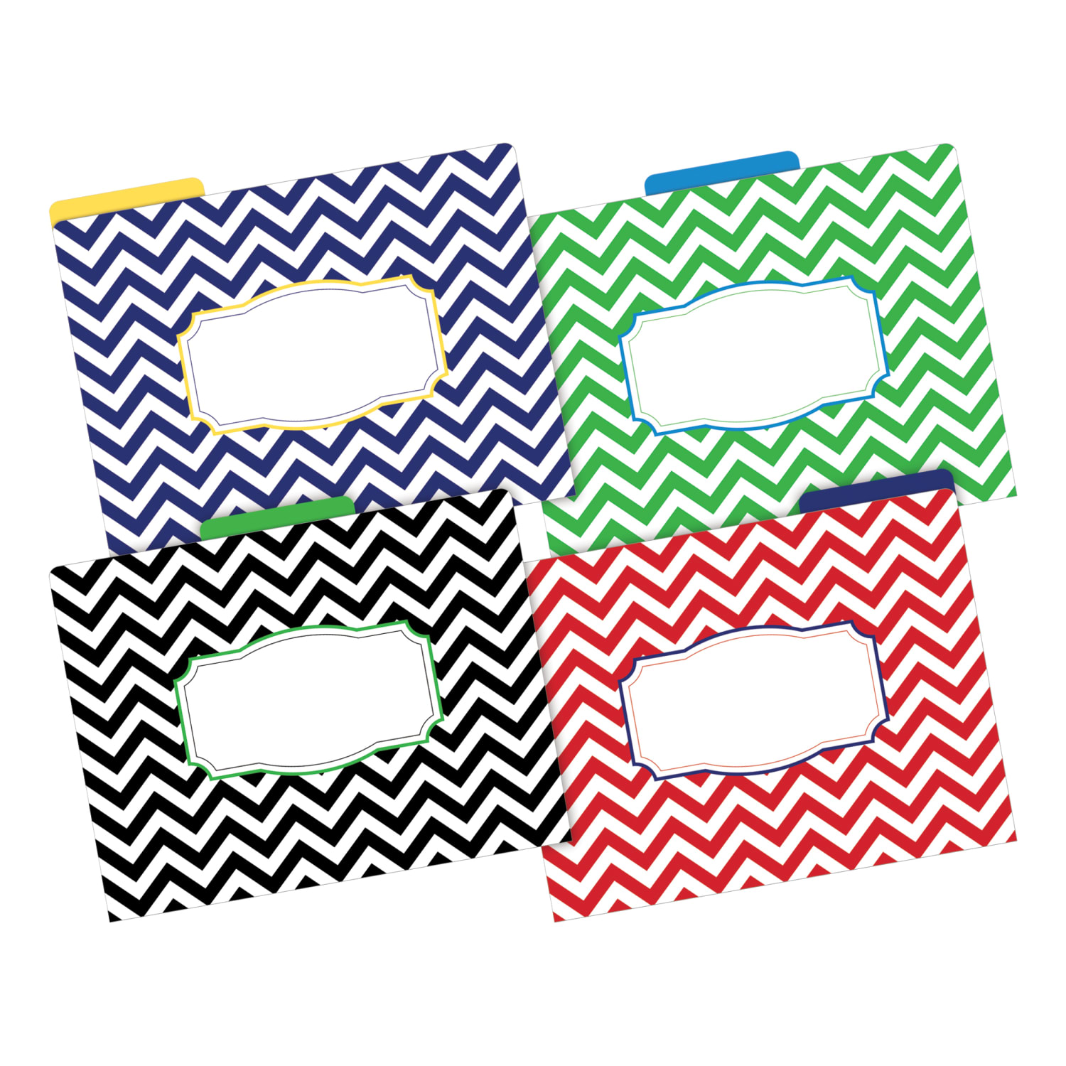 Barker Creek Tab File Folders, Letter Size, Nautical Chevron, Pack Of 36 Folders - Image 3