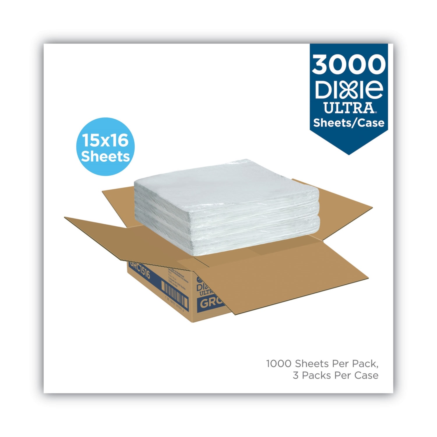 Dixie Ultra Grease-Resistant All-Purpose Dry Wax Paper Food Wrap, 15in x 16in, White, 1,000 Sheets Per Pack, Carton Of 3 Packs - Image 3