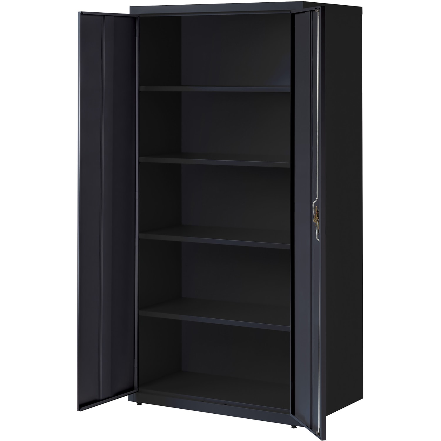 Lorell Fortress Series Steel Storage Cabinet 5-Shelf Adjustable, 24inD, Black - Image 5