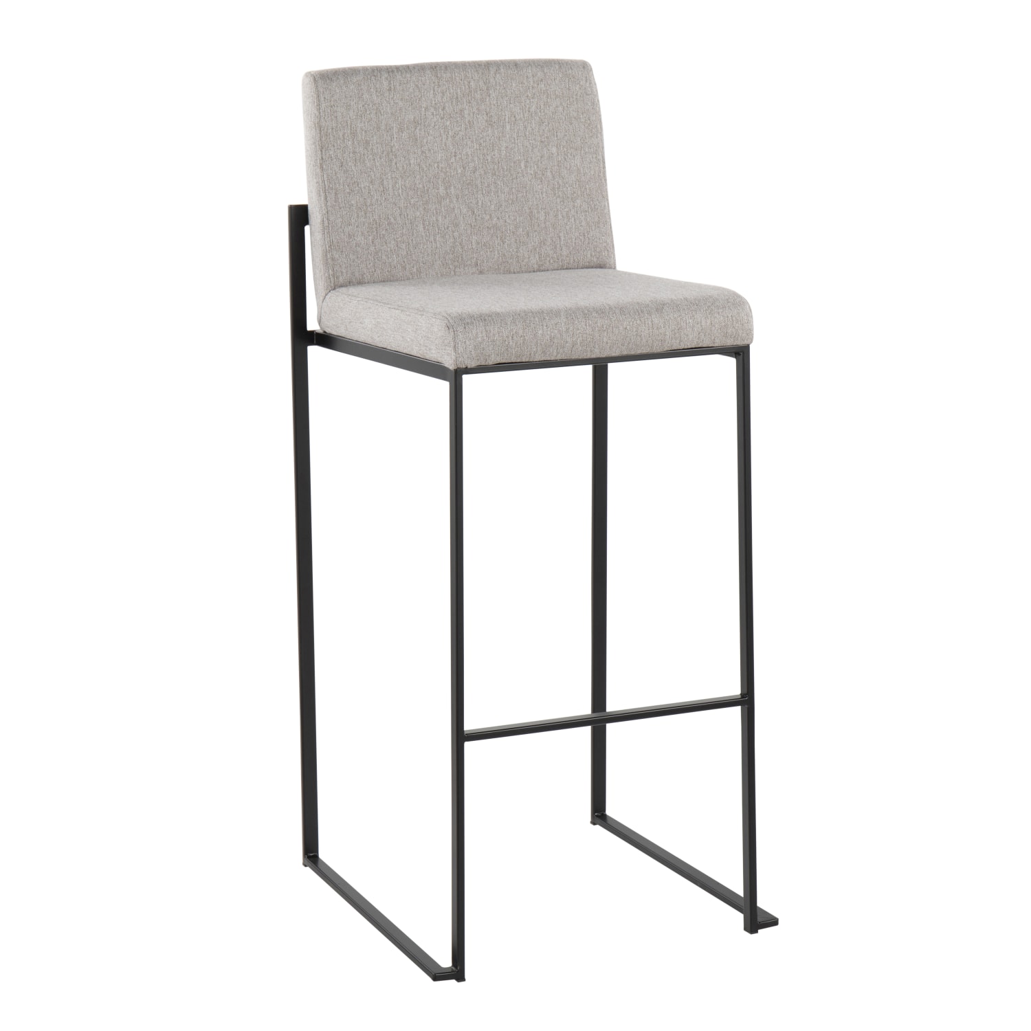 LumiSource Fuji High-Back Bar Stools, Gray/Black, Set Of 2 Stools, B30FUJIHBBKFGY2 - Image 3