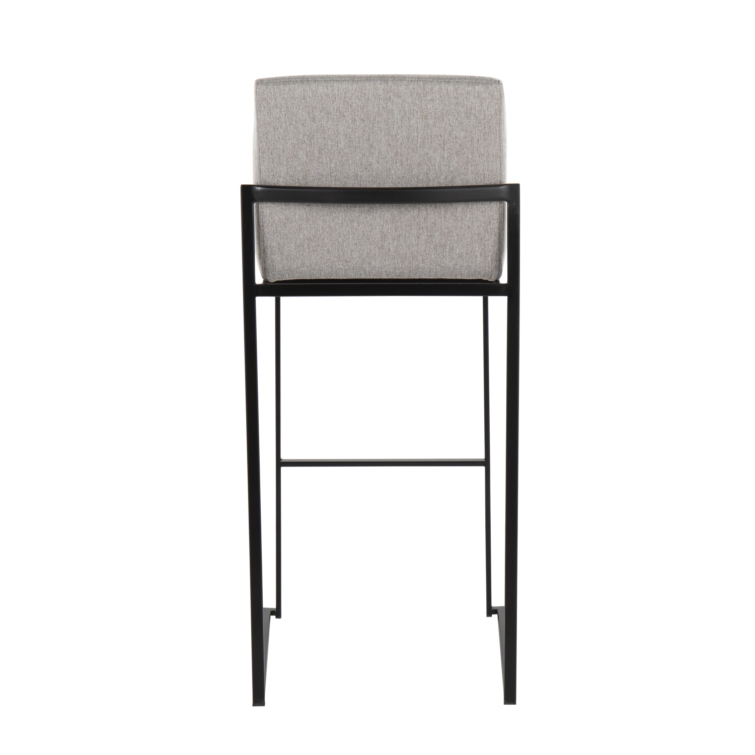 LumiSource Fuji High Back Bar Stools GrayBlack Set Of 2 Stools B30FUJIHBBKFGY2 PopularChairscom