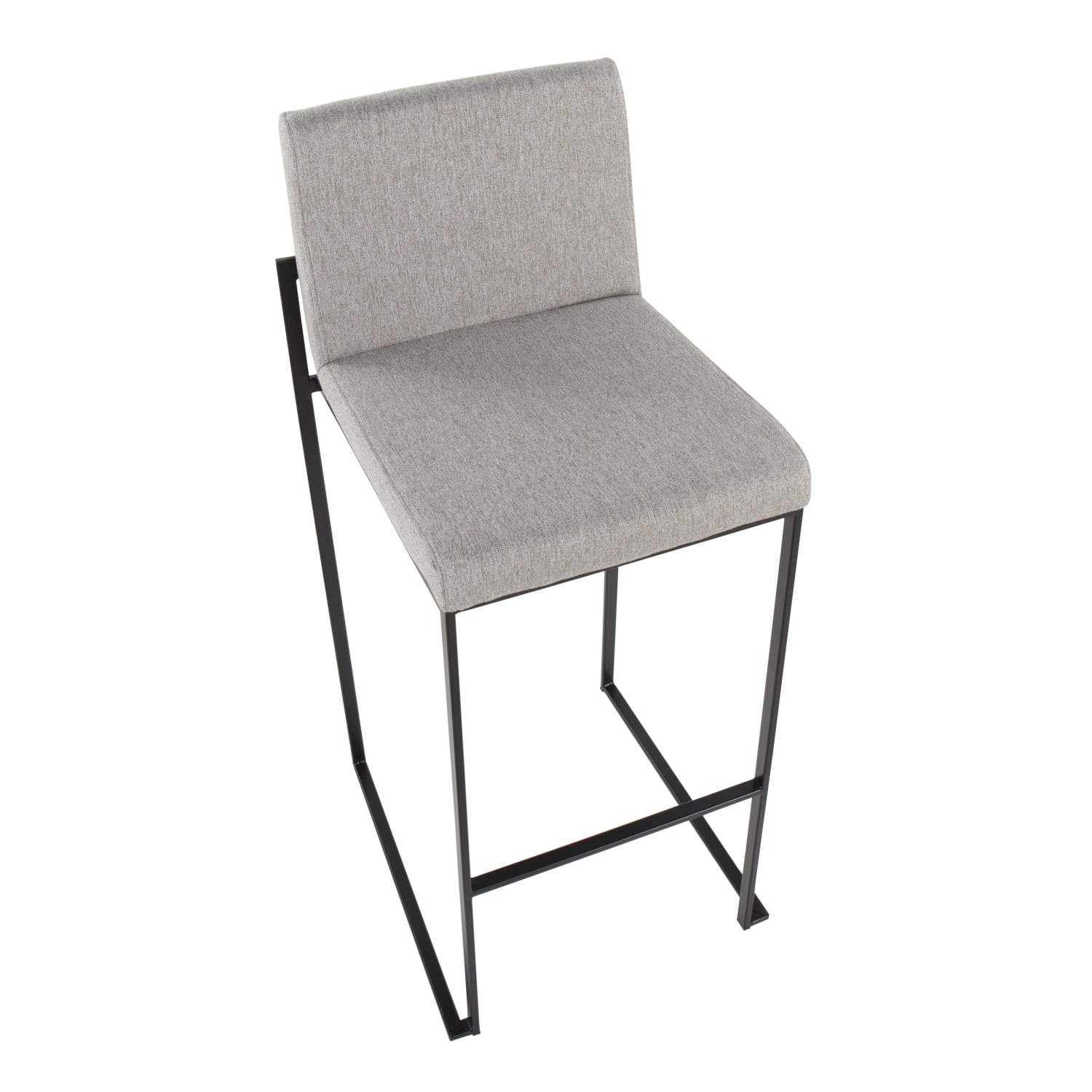 LumiSource Fuji High-Back Bar Stools, Gray/Black, Set Of 2 Stools, B30FUJIHBBKFGY2 - Image 8